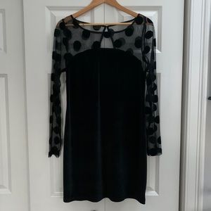 BCBGeneration Black Velvet Open Back Sheath Dress